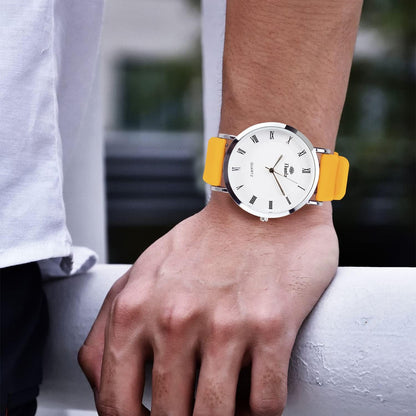 Silicone Watch Bands Rubber - Yellow Quick Release Watch Straps Soft - Waterproof Military Watch Strap for Men Women - for Smart Watches Bracelet Replacement 18mm 19mm 20mm 21mm 22mm