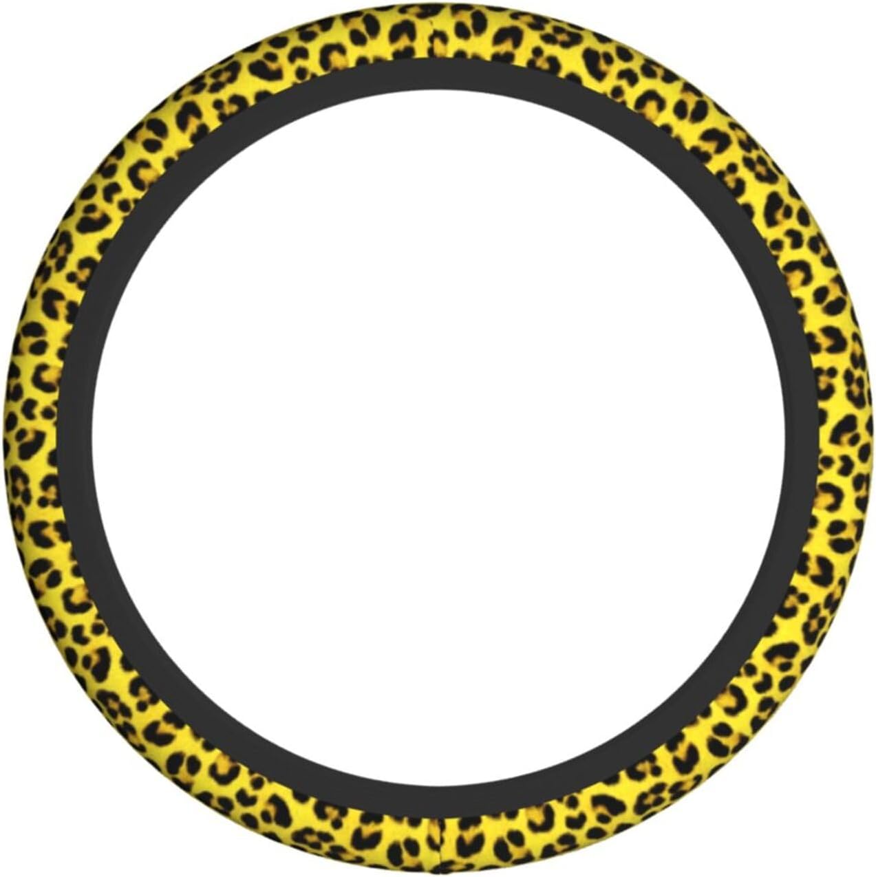 Yellow Leopard Steering Wheel Covers Non Slip Neoprene Universal 15 Inch Steering Wheel Protector Car Cover for Men Women