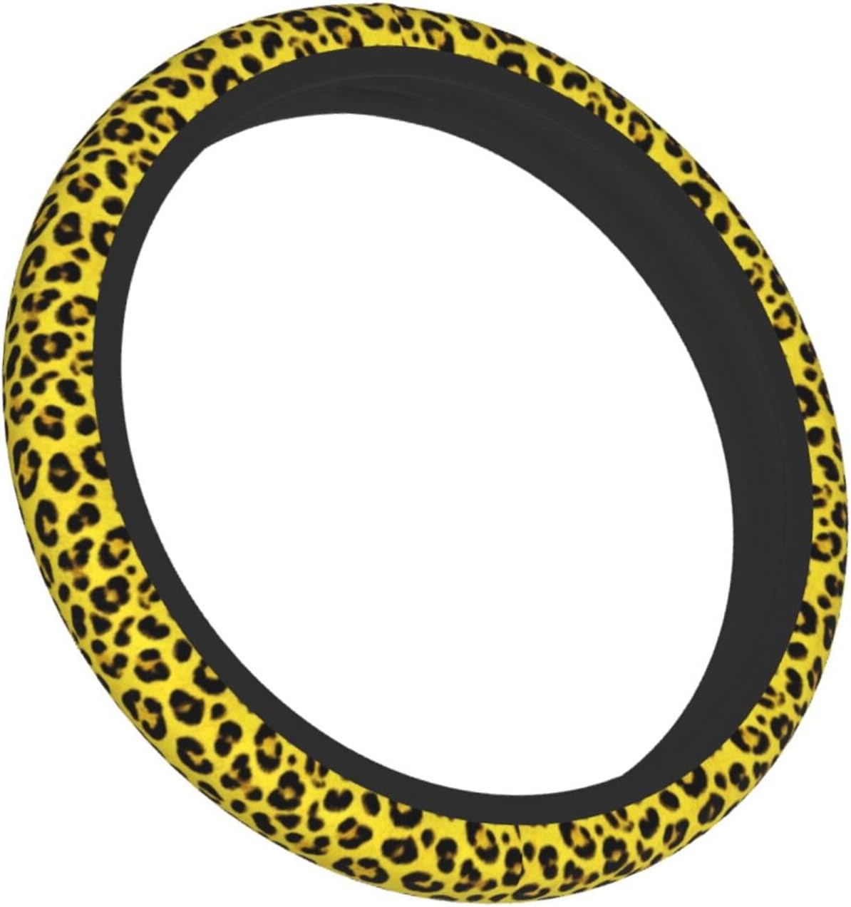 Yellow Leopard Steering Wheel Covers Non Slip Neoprene Universal 15 Inch Steering Wheel Protector Car Cover for Men Women