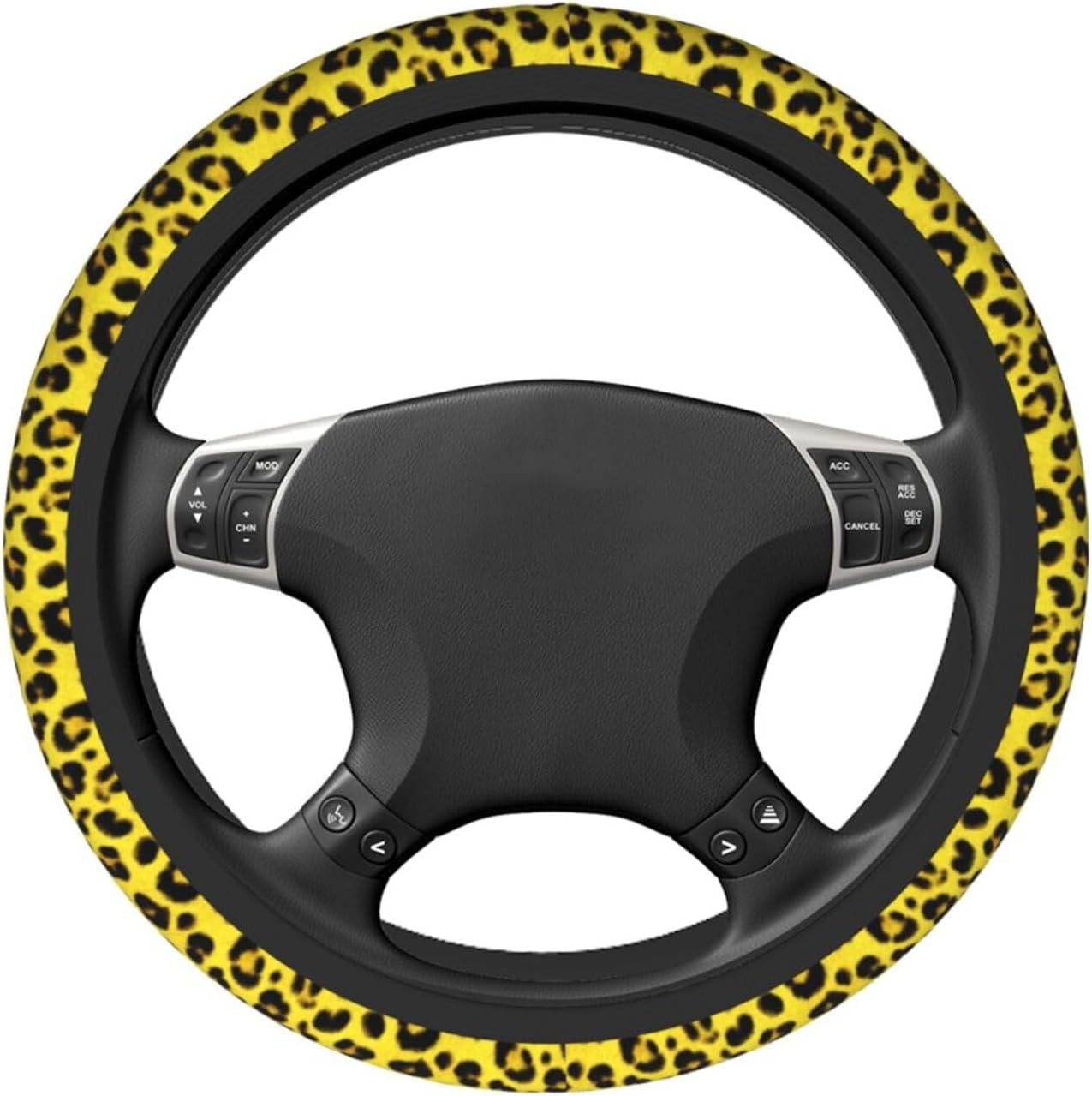 Yellow Leopard Steering Wheel Covers Non Slip Neoprene Universal 15 Inch Steering Wheel Protector Car Cover for Men Women