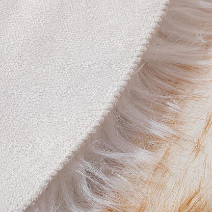 linmopm Faux Fur Rug Sheepskin Shag Fluffy Fuzzy 3x3 ft Rugs for Bedroom Bedside Bed Floor Living Room Plush Round High-Density Cushion Carpet Super Sofa Cover White and Yellow