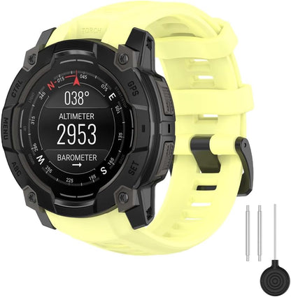 Watch Band for Garmin Instinct 3 （45mm, Silicone Watch Band, Adjustable Waterproof Strap for Men & Women, Soft Durable Replacement Strap