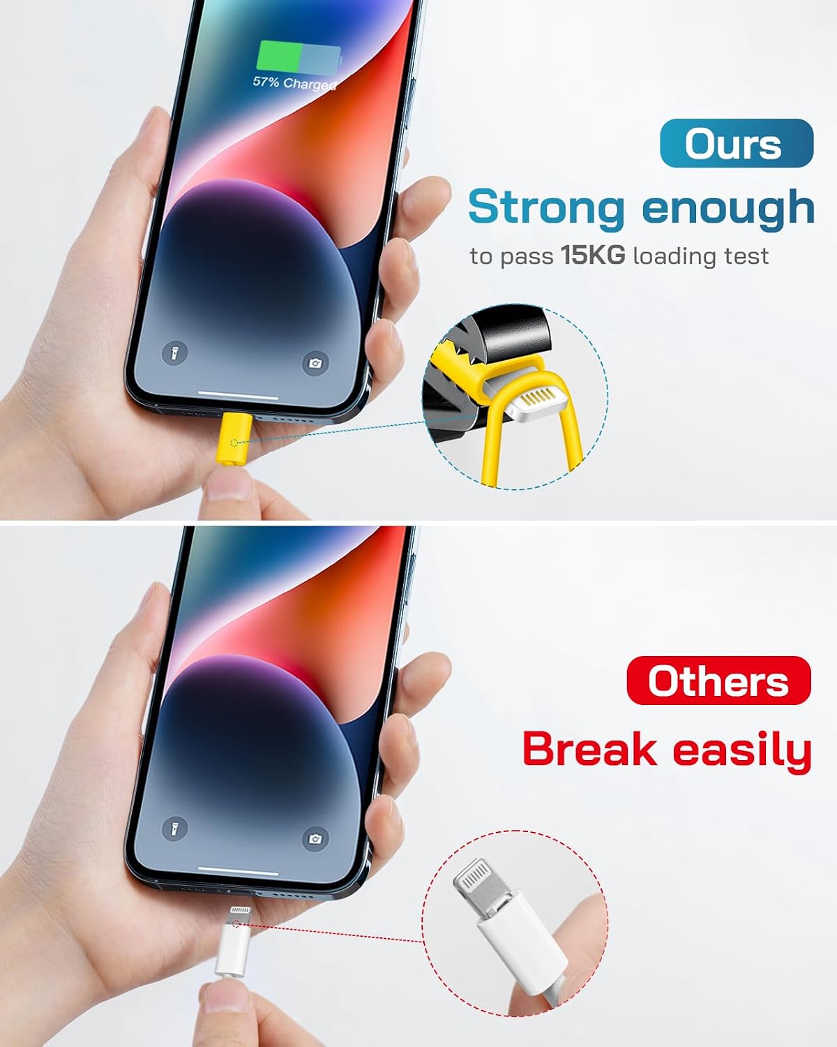 20W Fast Charger for iPhone 14/13/12 [3-Pack, MFi Certified] | USB-C PD power adapter with 10Ft cable, compatible with iPhone 14/13/12/11/Pro Max/Pro/Plus/Mini, iPad & more - Yellow