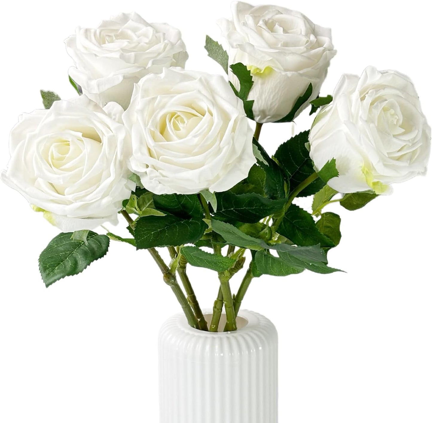 5Pcs Yellow Real Touch Latex Roses Wedding Centerpiece Home Decor | Real-touch yellow latex roses.Lifelike petals,bendable stems.Perfect for wedding centerpiece,vase,or DIY bouquet. No watering