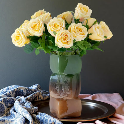 5Pcs Yellow Real Touch Latex Roses Wedding Centerpiece Home Decor | Real-touch yellow latex roses.Lifelike petals,bendable stems.Perfect for wedding centerpiece,vase,or DIY bouquet. No watering