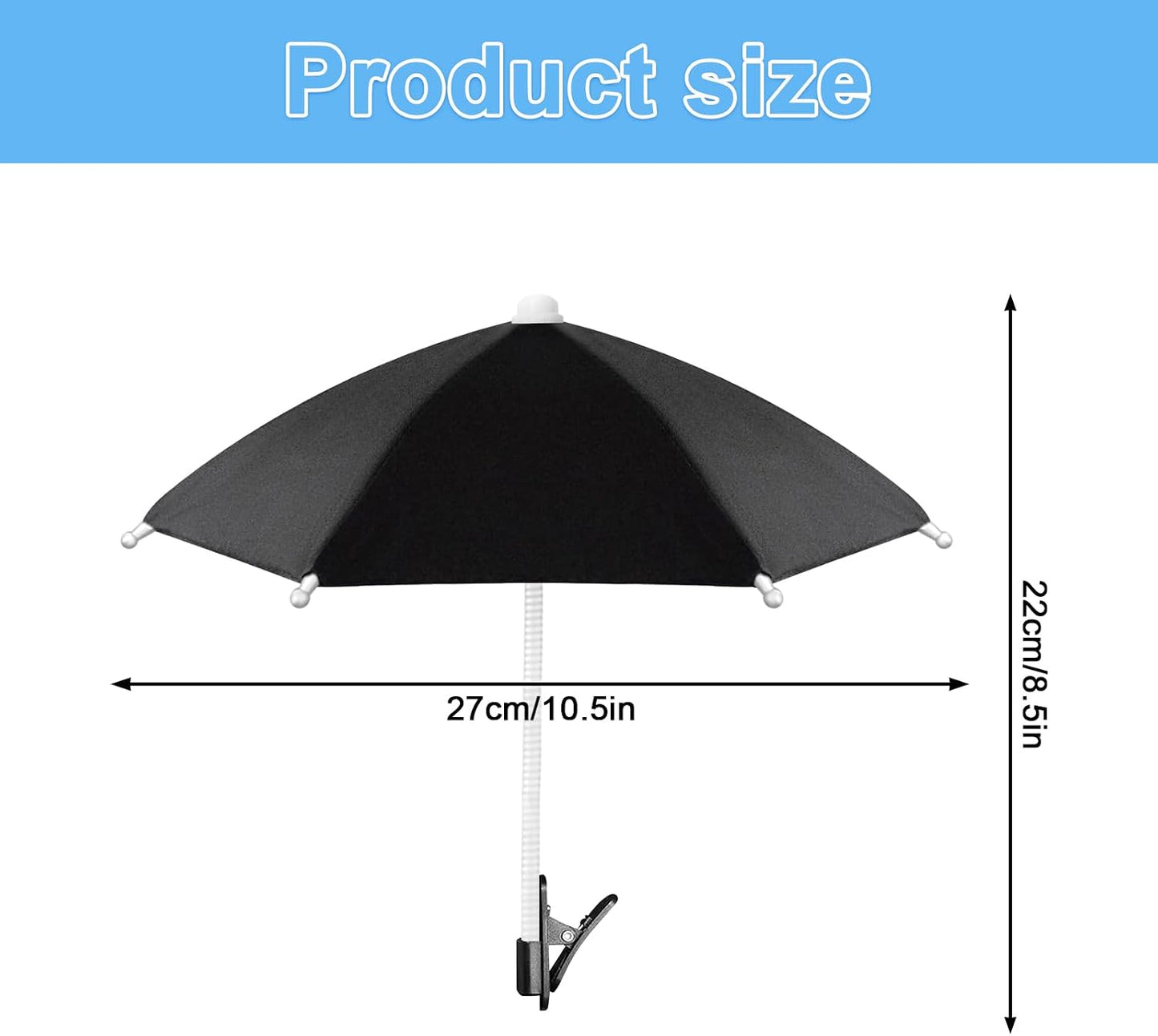 Phone Umbrella with Clip, Flexible Umbrella for iPhone, Mini Umbrella Cell Phone Sun Shade, Anti-Glare Sun Blocker for Smartphones, Portable Phone Umbrella for Sun & Outdoor, Chartreuse