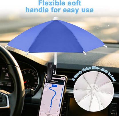 Phone Umbrella with Clip, Flexible Umbrella for iPhone, Mini Umbrella Cell Phone Sun Shade, Anti-Glare Sun Blocker for Smartphones, Portable Phone Umbrella for Sun & Outdoor, Chartreuse