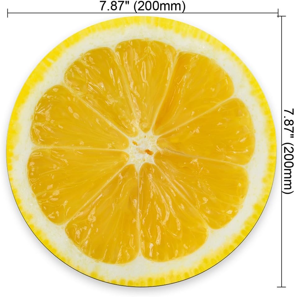 Lemon Slice Mousepad, Tropical Mouse Pad, Fruit Mousepad, Vegan Mouse Pad, Funny, Food Mousepad