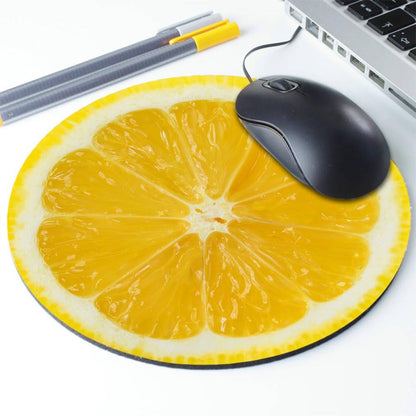 Lemon Slice Mousepad, Tropical Mouse Pad, Fruit Mousepad, Vegan Mouse Pad, Funny, Food Mousepad