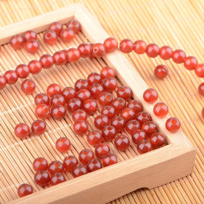 6mm Natural Crystal Beads Stone Gemstone Round Energy Healing Strand Loose Beads for Jewelry Making Bracelets Anklets Big Hole(2.0mm) 60pcs(Carnelian, 6MM)