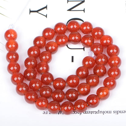 6mm Natural Crystal Beads Stone Gemstone Round Energy Healing Strand Loose Beads for Jewelry Making Bracelets Anklets Big Hole(2.0mm) 60pcs(Carnelian, 6MM)