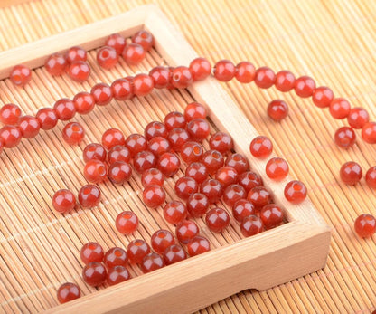 6mm Natural Crystal Beads Stone Gemstone Round Energy Healing Strand Loose Beads for Jewelry Making Bracelets Anklets Big Hole(2.0mm) 60pcs(Carnelian, 6MM)