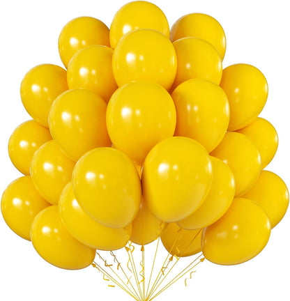 12 Inch Lemon Yellow Balloons, 50 Pcs Latex Helium Balloons for Kid's Birthday Party, Baby Shower, Wedding, Graduate Party Decorations