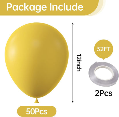 12 Inch Lemon Yellow Balloons, 50 Pcs Latex Helium Balloons for Kid's Birthday Party, Baby Shower, Wedding, Graduate Party Decorations