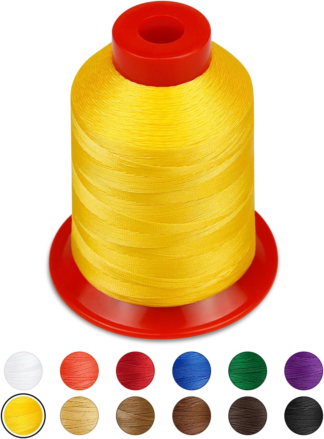 Extra Strong Upholstery Thread,Yellow 1000 Meters Bonded Nylon Thread for Denim Leather,Craft,Machine,DIY and Home (1 Pack) CJ