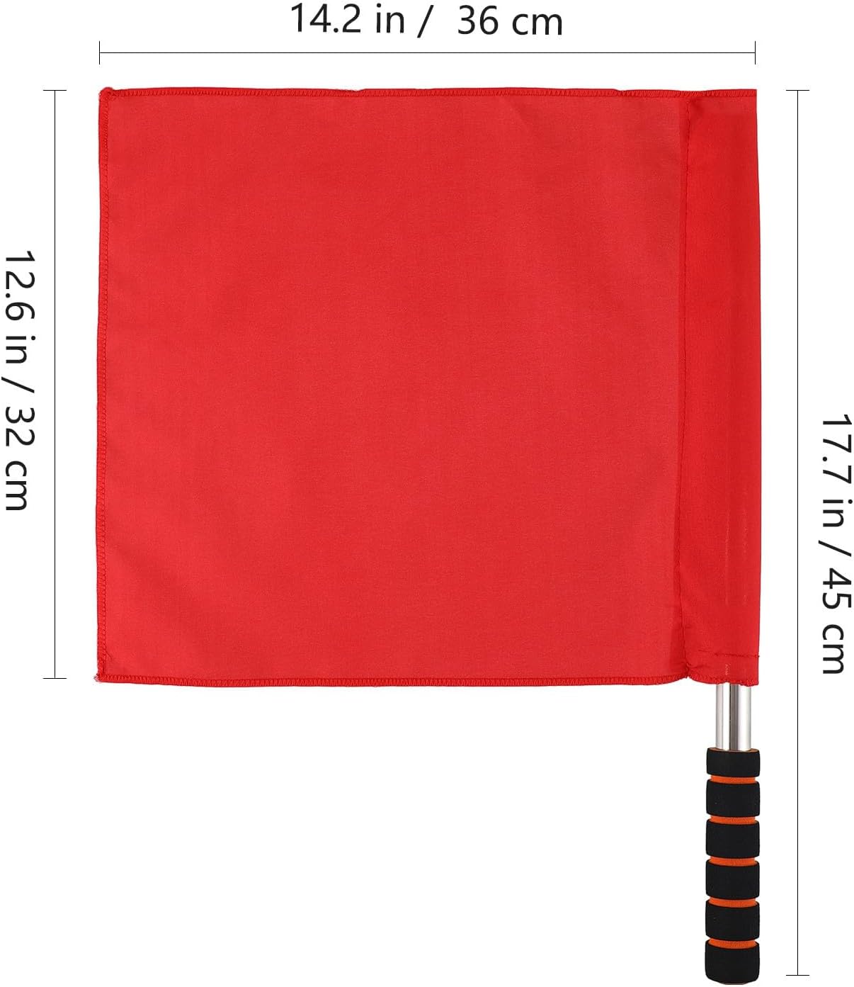 4pcs Hand Signal Soccer Referee Flags with Stainless Steel Poles for Track and Field Sports Match Officiating, 17.71 Inch, Yellow, Green, White, Red Flag for Soccer Volleyball Football