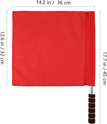 4pcs Hand Signal Soccer Referee Flags with Stainless Steel Poles for Track and Field Sports Match Officiating, 17.71 Inch, Yellow, Green, White, Red Flag for Soccer Volleyball Football