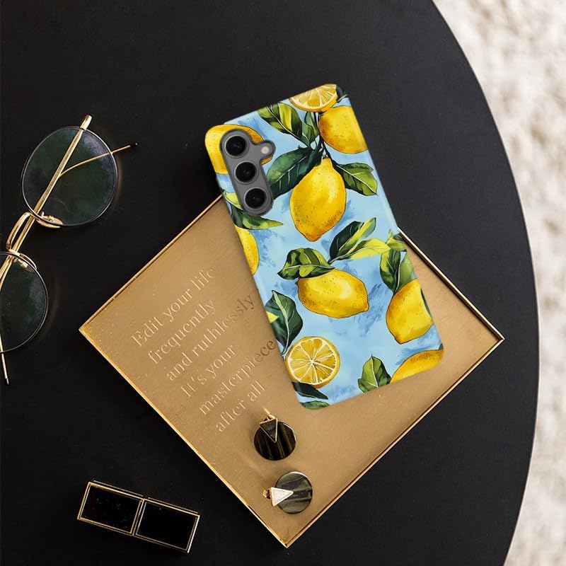 Compatible for Samsung Galaxy S24 FE 5G Case,Double Layer Shockproof Protection Heavy Duty Phone Cover,Lemon