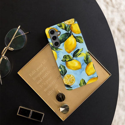 Compatible for Samsung Galaxy S24 FE 5G Case,Double Layer Shockproof Protection Heavy Duty Phone Cover,Lemon