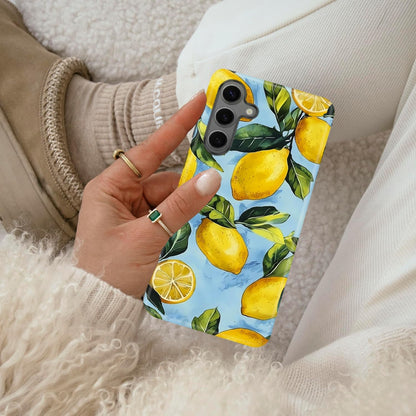 Compatible for Samsung Galaxy S24 FE 5G Case,Double Layer Shockproof Protection Heavy Duty Phone Cover,Lemon