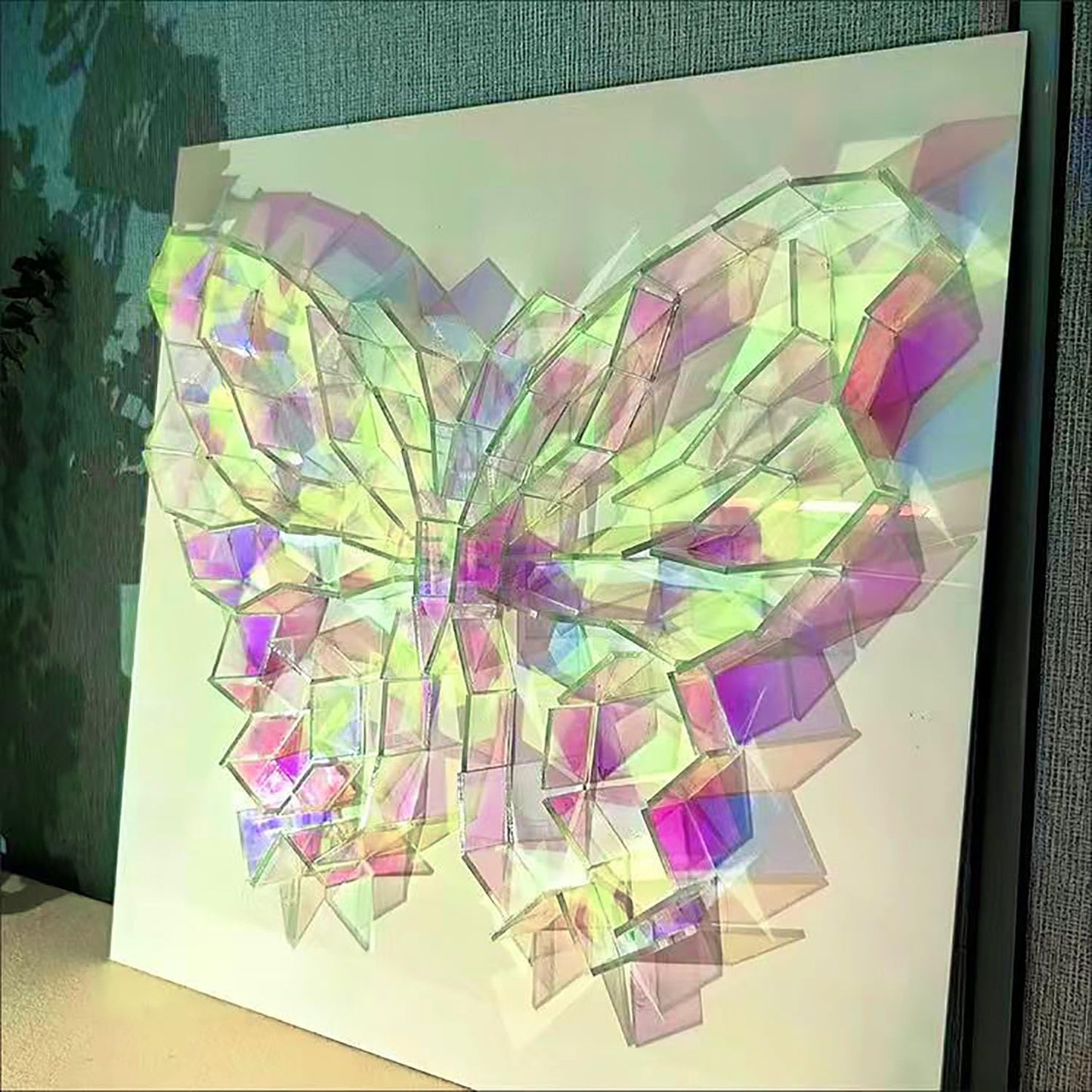 100-Pack Mini Rainbow Holographic Acrylic Squares 3/4" x 3/4" x 1/8" — Double-Sided Holo Plexiglass Tiles for DIY Crafts, Mosaic Art, Light & Shadow Projects, Resin, Jewelry (1.18x1.18in(100pcs))