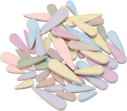 Petal Mosaic Tiles for Crafts 100g Tear Drop Porcelain Mosaic Tiles for Mosaic Art Projects and Outdoor Decorations Yellow+Sky Blue+Light Green