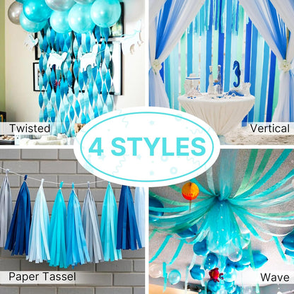 Light Yellow Pale Pastel Yellow Crepe Paper Streamers 4pcs 328 FT | Birthday Graduation Engagement Baby Shower Summer Sunflower Little Cutie Wedding Bridal Shower Party Decorations - Colors B