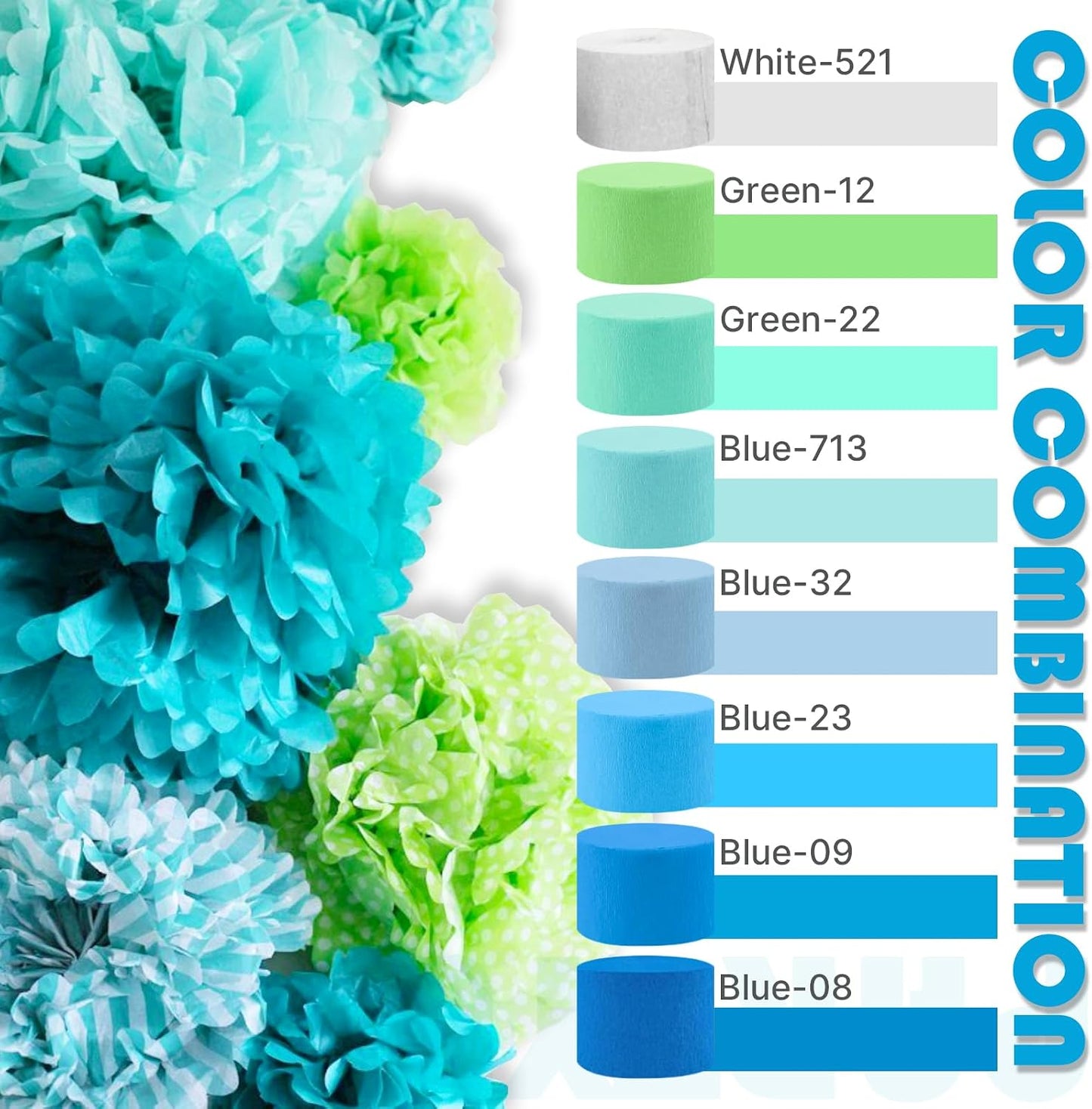 Light Yellow Pale Pastel Yellow Crepe Paper Streamers 4pcs 328 FT | Birthday Graduation Engagement Baby Shower Summer Sunflower Little Cutie Wedding Bridal Shower Party Decorations - Colors B