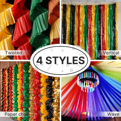 Light Yellow Pale Pastel Yellow Crepe Paper Streamers 4pcs 328 FT | Birthday Graduation Engagement Baby Shower Summer Sunflower Little Cutie Wedding Bridal Shower Party Decorations - Colors B