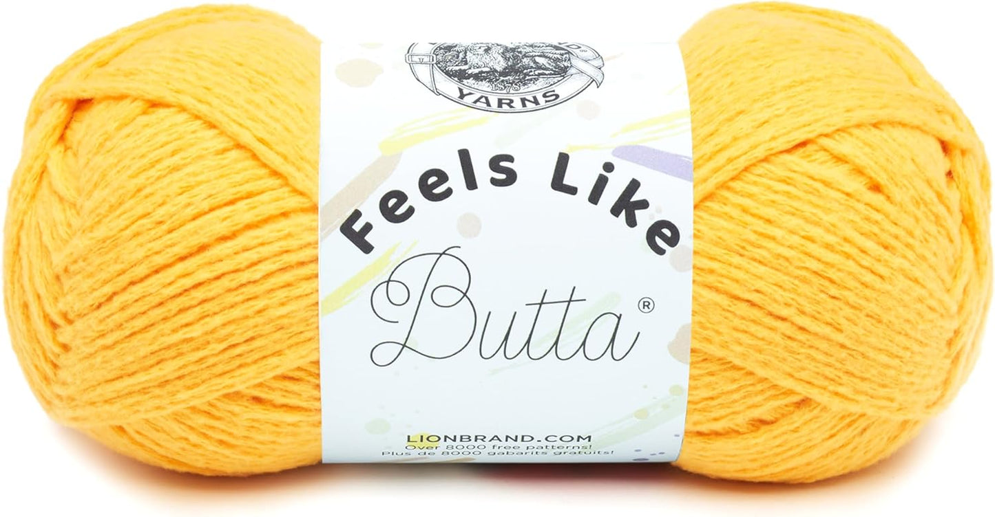 Feels Like Butta Soft Yarn for Crocheting and Knitting, Velvety, 1-Pack, Yellow | Buttery Soft Machine Washable Worsted Weight Knit Fiber for Cuddly Baby Blankets, Warm Sweaters, Smooth Amigurumis
