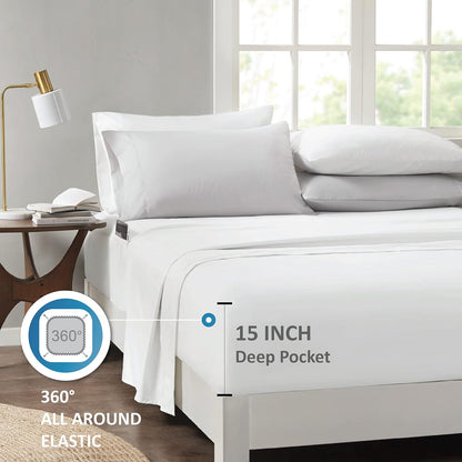 Bed in A Bag - Trendy Casual Design Cozy Comforter with Complete Sheet Set with Side Pocket, All Season Cover, Matching Shams, King, Alexis, Leaf Yellow 9 Piece