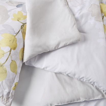 Bed in A Bag - Trendy Casual Design Cozy Comforter with Complete Sheet Set with Side Pocket, All Season Cover, Matching Shams, King, Alexis, Leaf Yellow 9 Piece