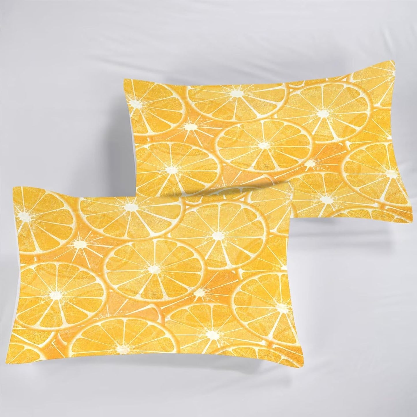 Citrus Fruit Bedding Set Full/Queen Yellow Comforter for Girls Women Bedroom Juicy Fresh Summer Lemon Quilt Bed Set 1 Comforter 2 Pillowcases
