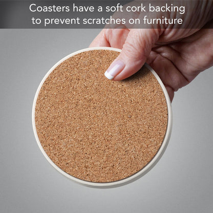Thirstystone Lemon Blossom 4 Pack Absorbent Stone Coasters | Protective Cork Backing, Manufactured in the USA, Artistic, Easily Wipes Clean