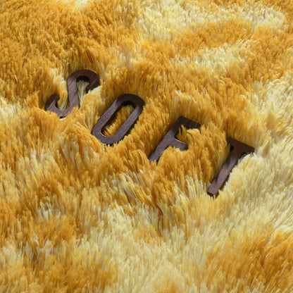 4x6 Large Washable Area Rugs for Living Room Tie-Dyed Orange Yellow | Non-Slip Indoor Shag Fuzzy Soft Fluffy Modern Carpet for Bedroom Dorm Bedside Girls Boys Kids Nursery Playroom Home Decor