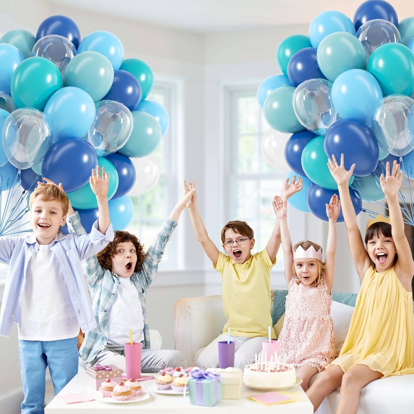 60pcs Pink and Yellow Balloons 12inch, with Sand White Latex Balloons for Anniversary Wedding Baby Shower Birthday Party Decorations