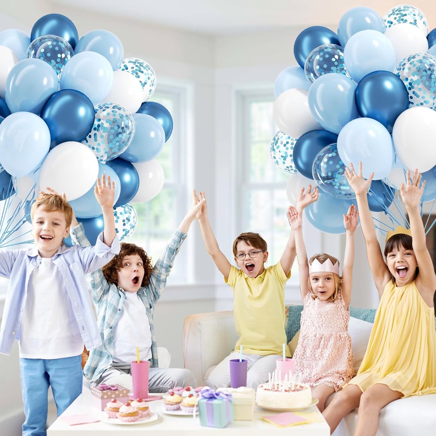 60pcs Pink and Yellow Balloons 12inch, with Sand White Latex Balloons for Anniversary Wedding Baby Shower Birthday Party Decorations