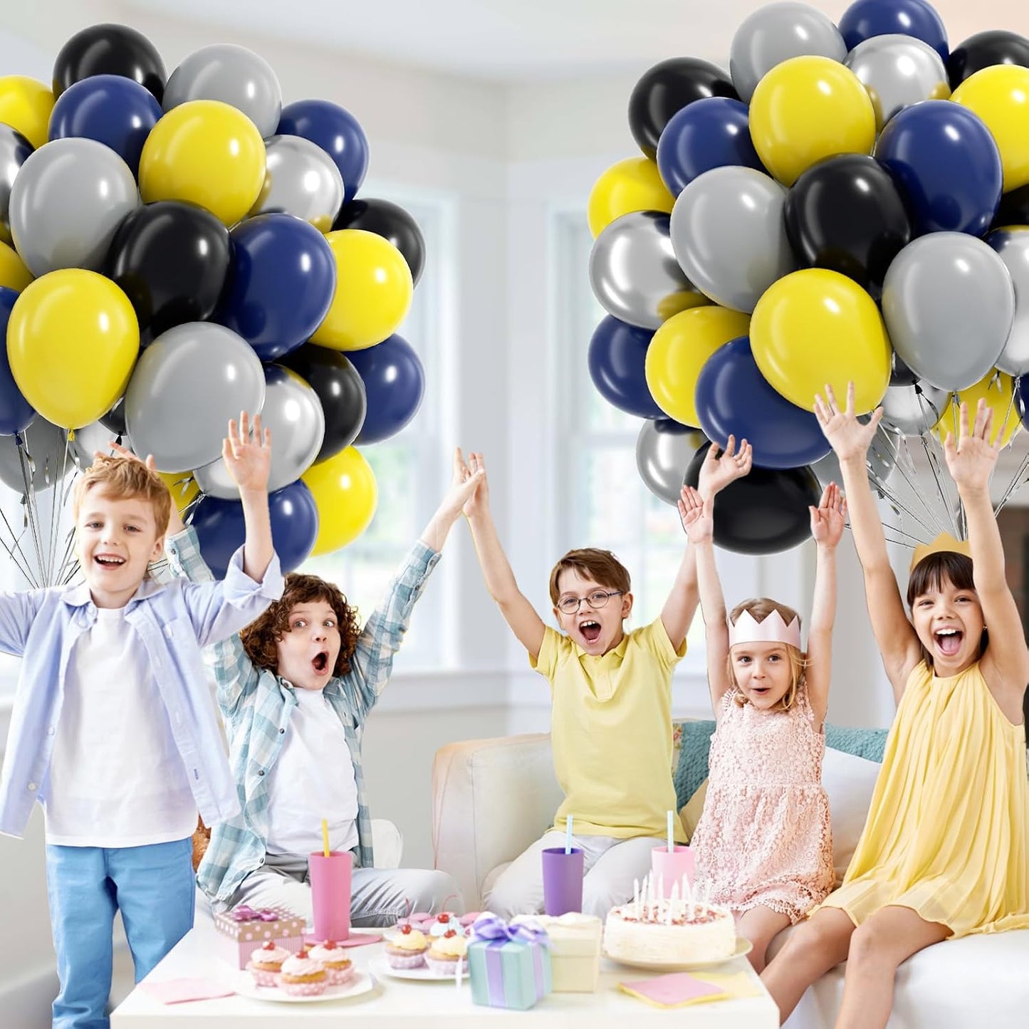 60pcs Pink and Yellow Balloons 12inch, with Sand White Latex Balloons for Anniversary Wedding Baby Shower Birthday Party Decorations