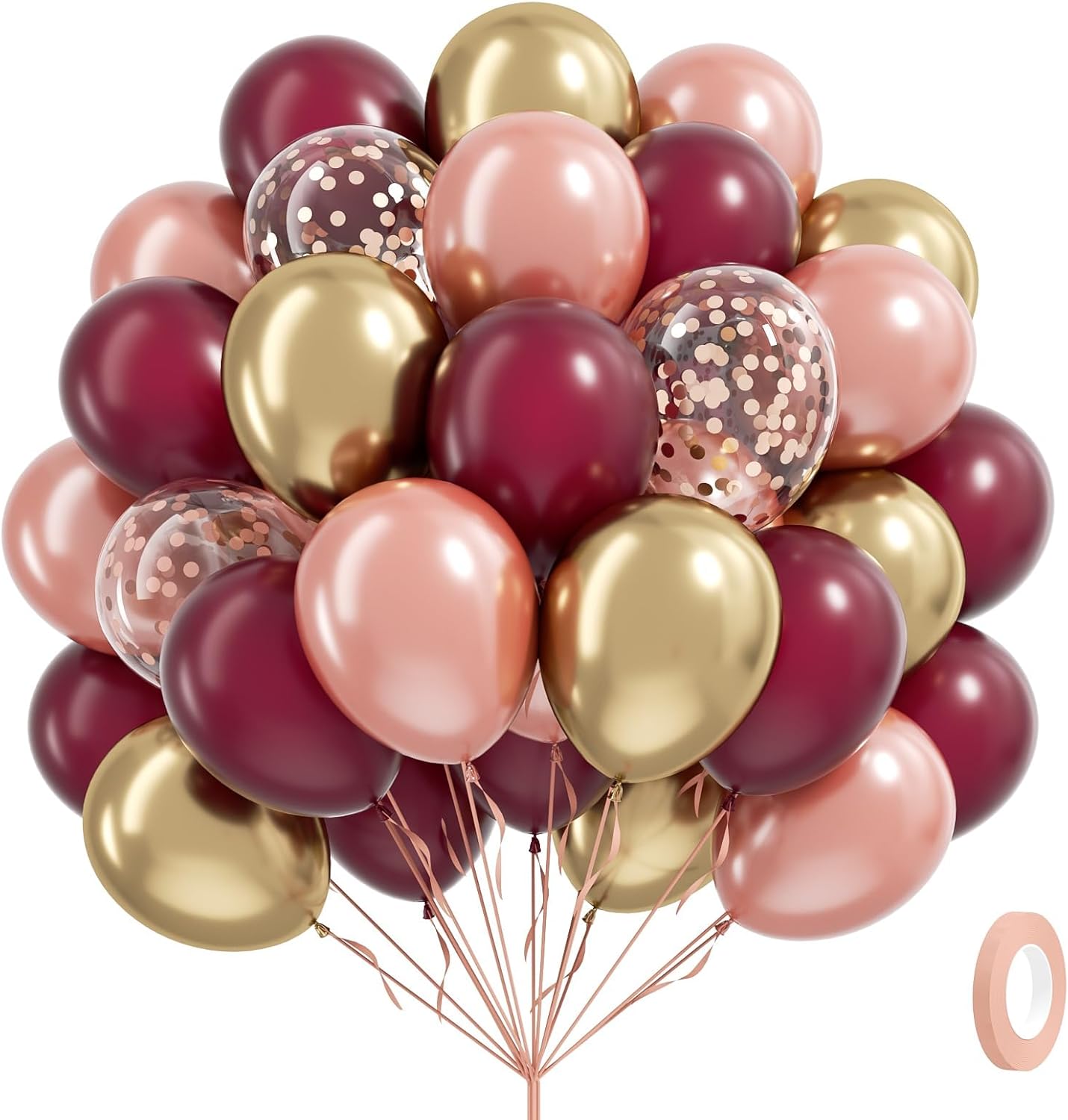 60pcs Pink and Yellow Balloons 12inch, with Sand White Latex Balloons for Anniversary Wedding Baby Shower Birthday Party Decorations