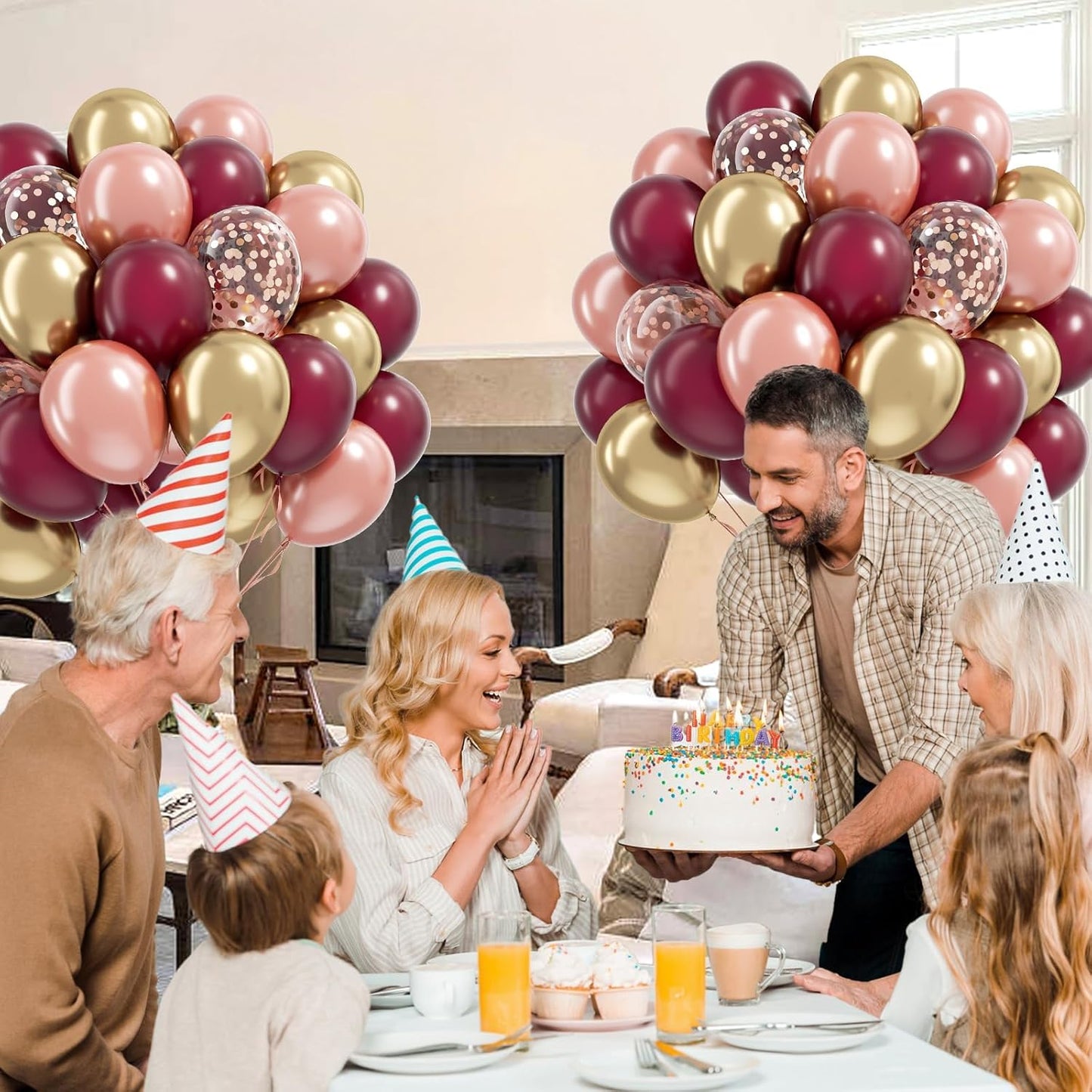 60pcs Pink and Yellow Balloons 12inch, with Sand White Latex Balloons for Anniversary Wedding Baby Shower Birthday Party Decorations