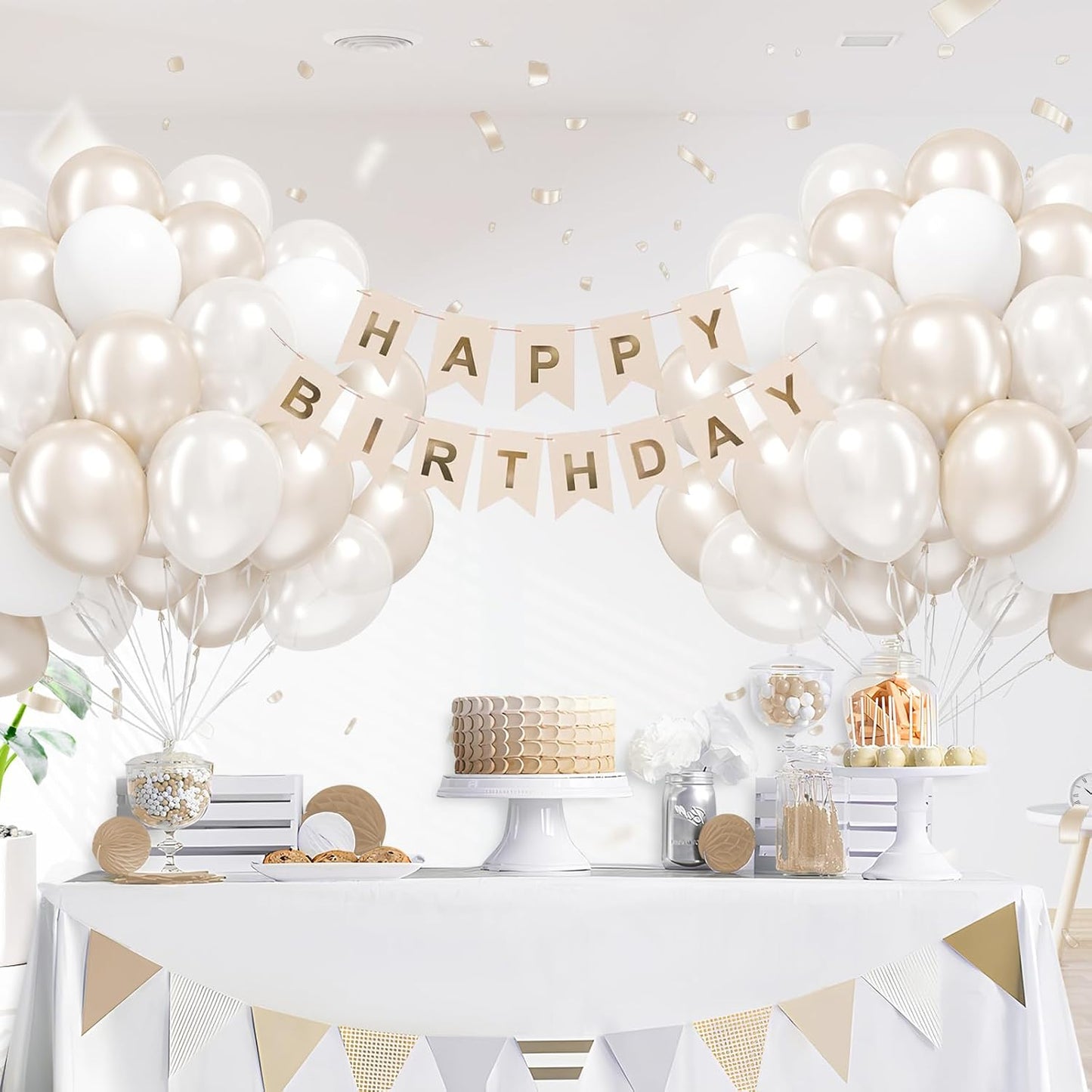 60pcs Pink and Yellow Balloons 12inch, with Sand White Latex Balloons for Anniversary Wedding Baby Shower Birthday Party Decorations