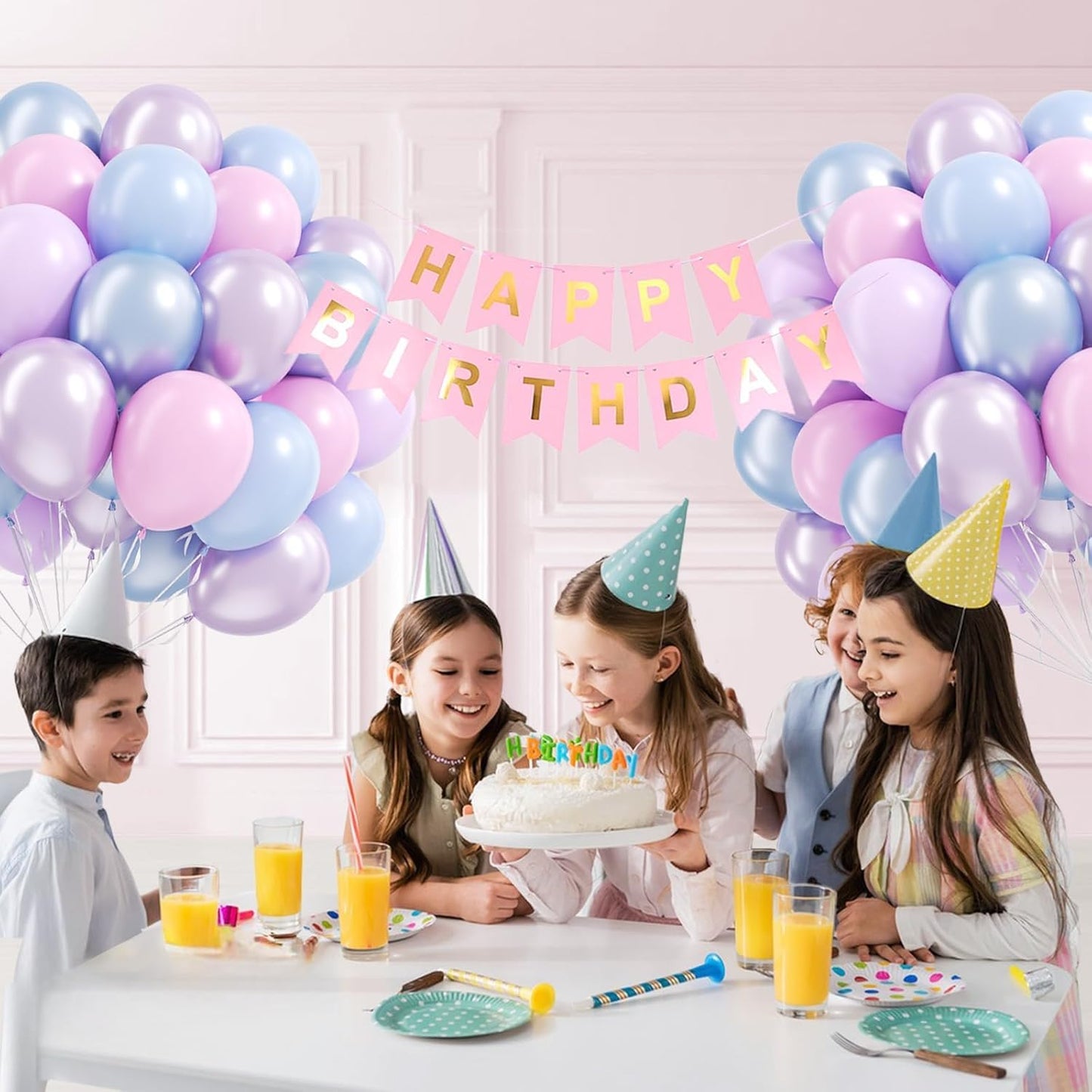 60pcs Pink and Yellow Balloons 12inch, with Sand White Latex Balloons for Anniversary Wedding Baby Shower Birthday Party Decorations