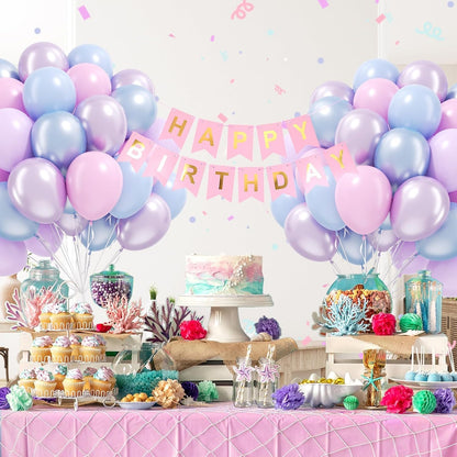 60pcs Pink and Yellow Balloons 12inch, with Sand White Latex Balloons for Anniversary Wedding Baby Shower Birthday Party Decorations