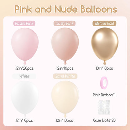 60pcs Pink and Yellow Balloons 12inch, with Sand White Latex Balloons for Anniversary Wedding Baby Shower Birthday Party Decorations