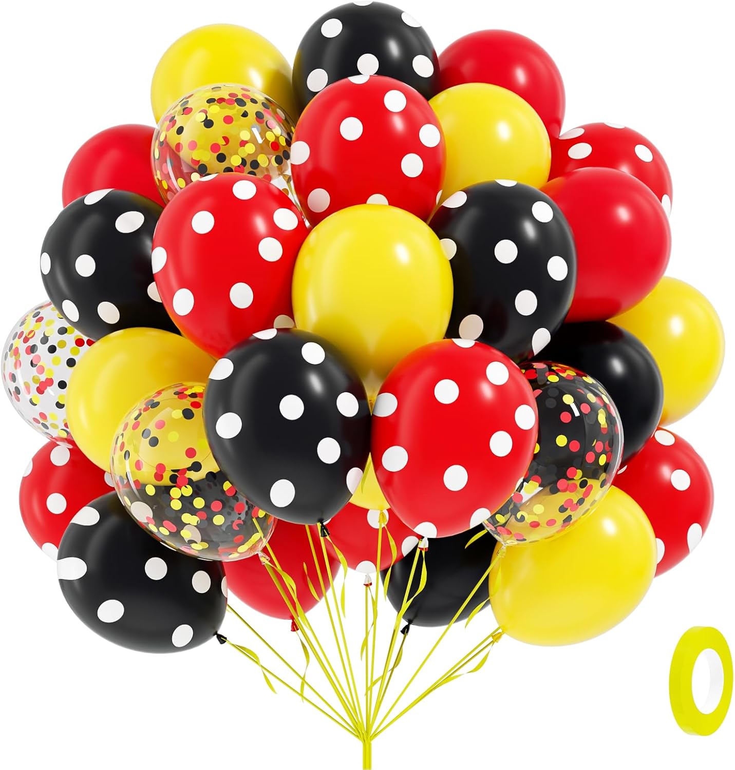 60pcs Pink and Yellow Balloons 12inch, with Sand White Latex Balloons for Anniversary Wedding Baby Shower Birthday Party Decorations