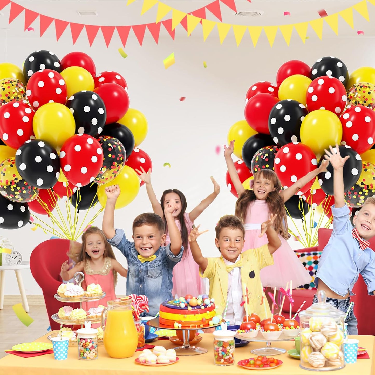 60pcs Pink and Yellow Balloons 12inch, with Sand White Latex Balloons for Anniversary Wedding Baby Shower Birthday Party Decorations