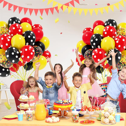60pcs Pink and Yellow Balloons 12inch, with Sand White Latex Balloons for Anniversary Wedding Baby Shower Birthday Party Decorations