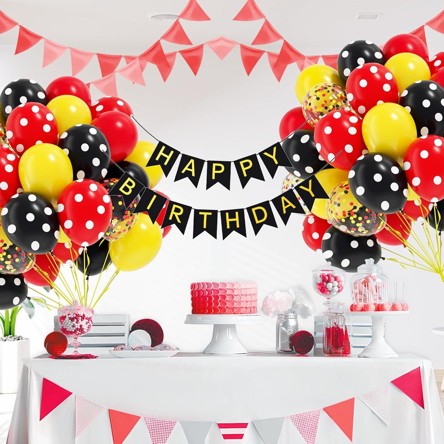 60pcs Pink and Yellow Balloons 12inch, with Sand White Latex Balloons for Anniversary Wedding Baby Shower Birthday Party Decorations
