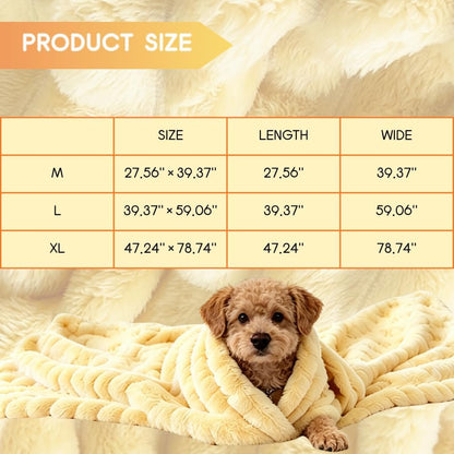 Yellow Emotional Support Blanket, Soft Rabbit Hair Plush Emotional Support Blanket for Large Small Senior Dogs, Pets Mood Security Blankets for Indoor Outdoor Use (L)