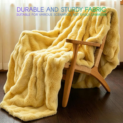 Yellow Emotional Support Blanket, Soft Rabbit Hair Plush Emotional Support Blanket for Large Small Senior Dogs, Pets Mood Security Blankets for Indoor Outdoor Use (L)